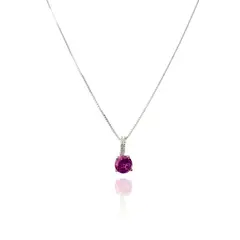 ANDREA COGGIOLA JOYAS - Collar Punto De Luz Virginia Circón Morado Plata Fina 925