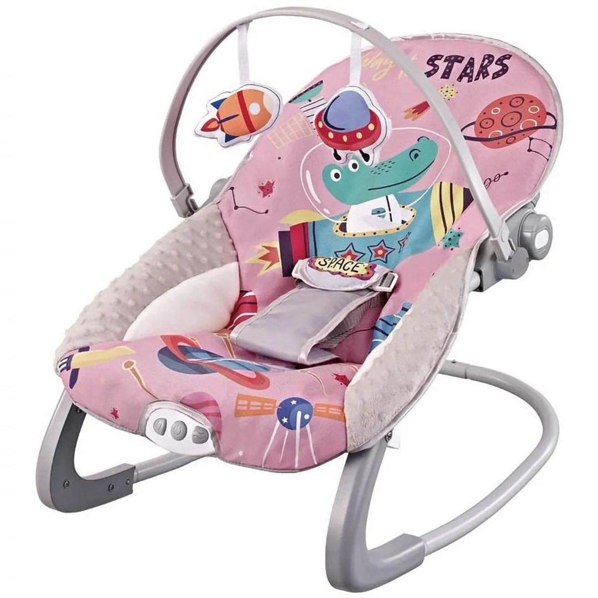 BBQOOL - Silla Nido Bouncer Dino Pink