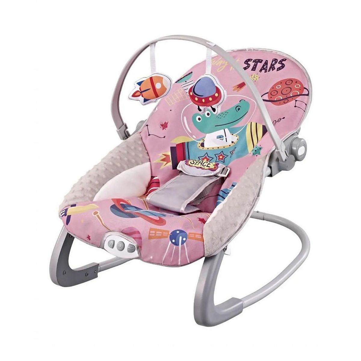 BBQOOL - Silla Nido Bouncer Dino Pink
