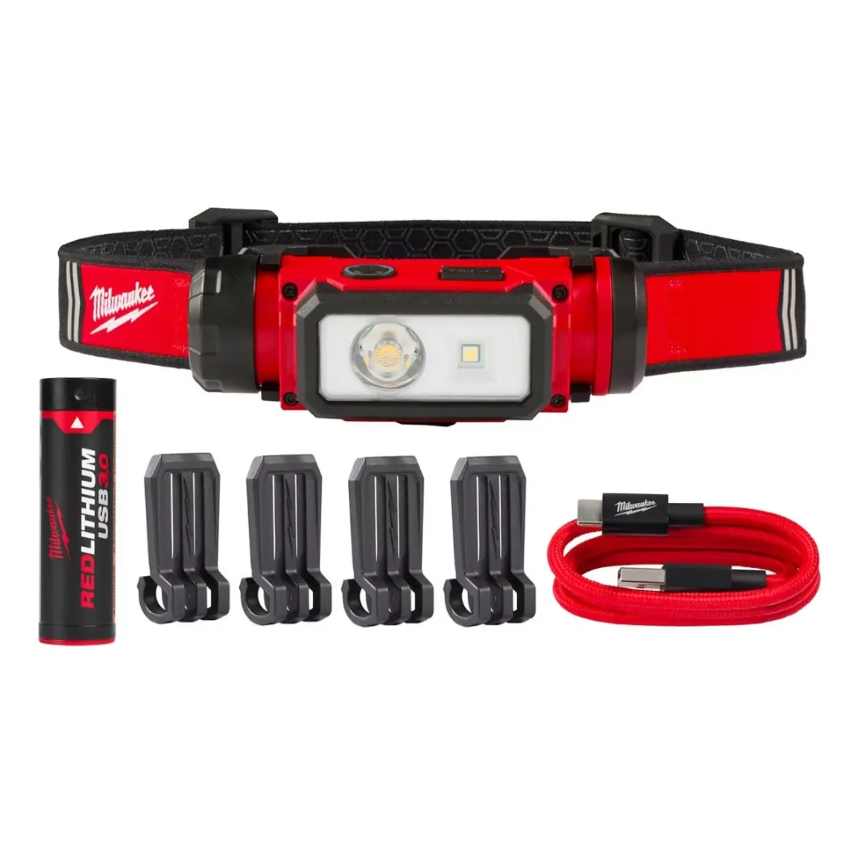 MILWAUKEE - Lámpara Para Casco Recargable Usb Milwaukee 2163-21 600 Lm Color de la luz Blanco