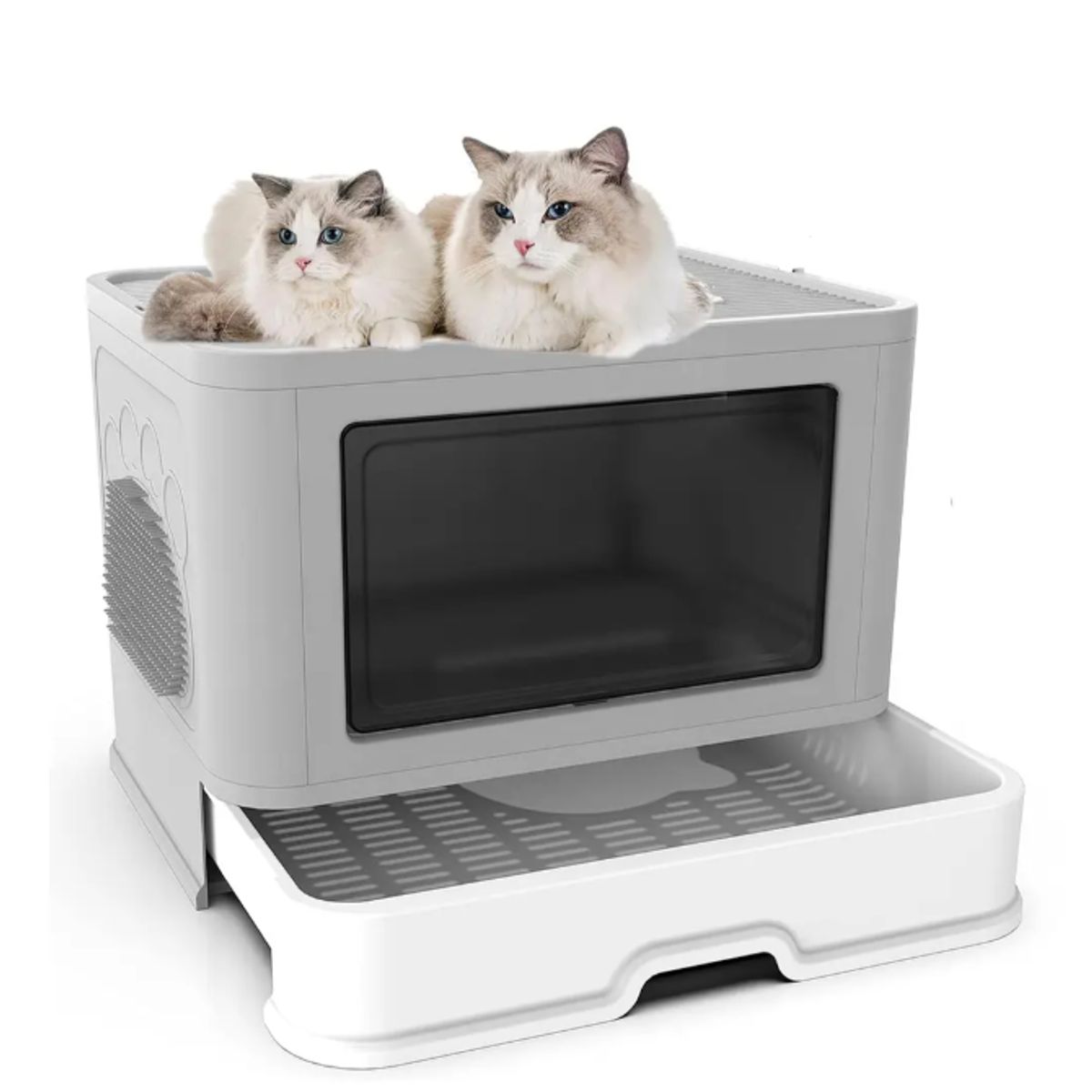 GENERICO - Arenero Cerrado Gatos Cupula Baño Sanitario Xl Base Movil