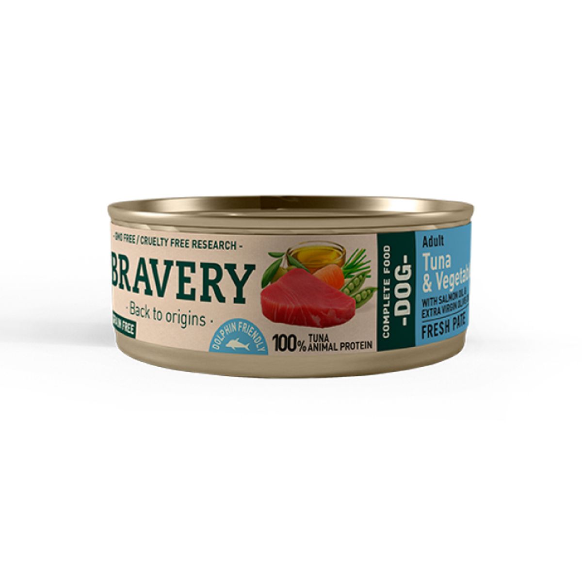 BRAVERY - Alimento Lata Bravery Tuna and Vegetables Perro Adulto 80gr