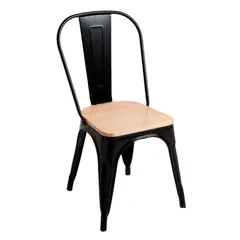 JAVIMATE - Silla De Metal Tolix Asiento De Madera