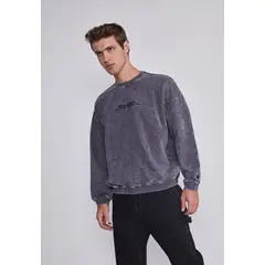 SIOUX - Poleron Hombre Lavado Gris