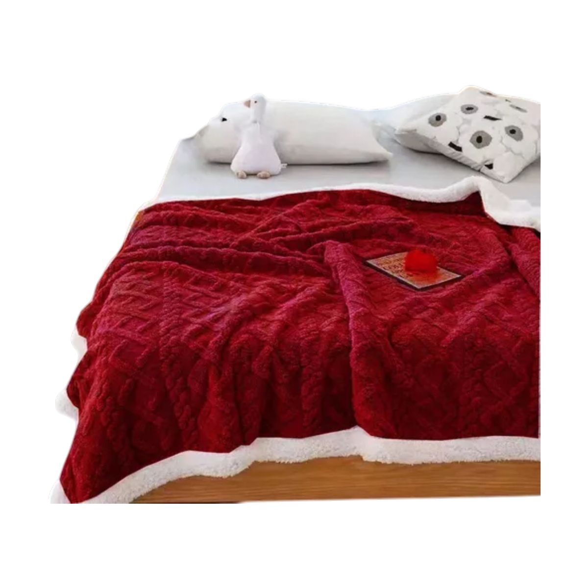 GENERICO - FRAZADA DE POLAR MANTA TERMICA 2 PLAZAS BURDEO