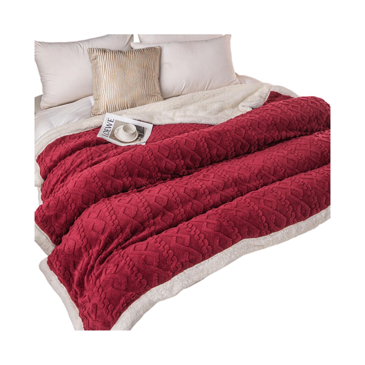 GENERICO - FRAZADA DE POLAR MANTA TERMICA 2 PLAZAS BURDEO
