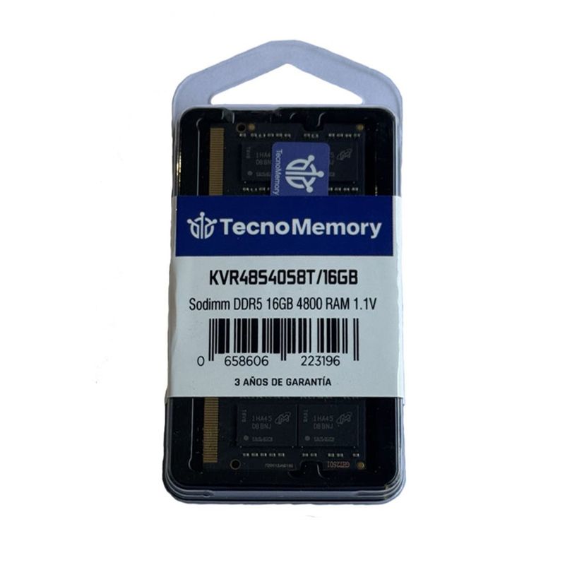 GENERICO - Memoria ram TecnoMemory Sodimm DDR5 16GB 4800Mhz KVR48S40S8T16GB