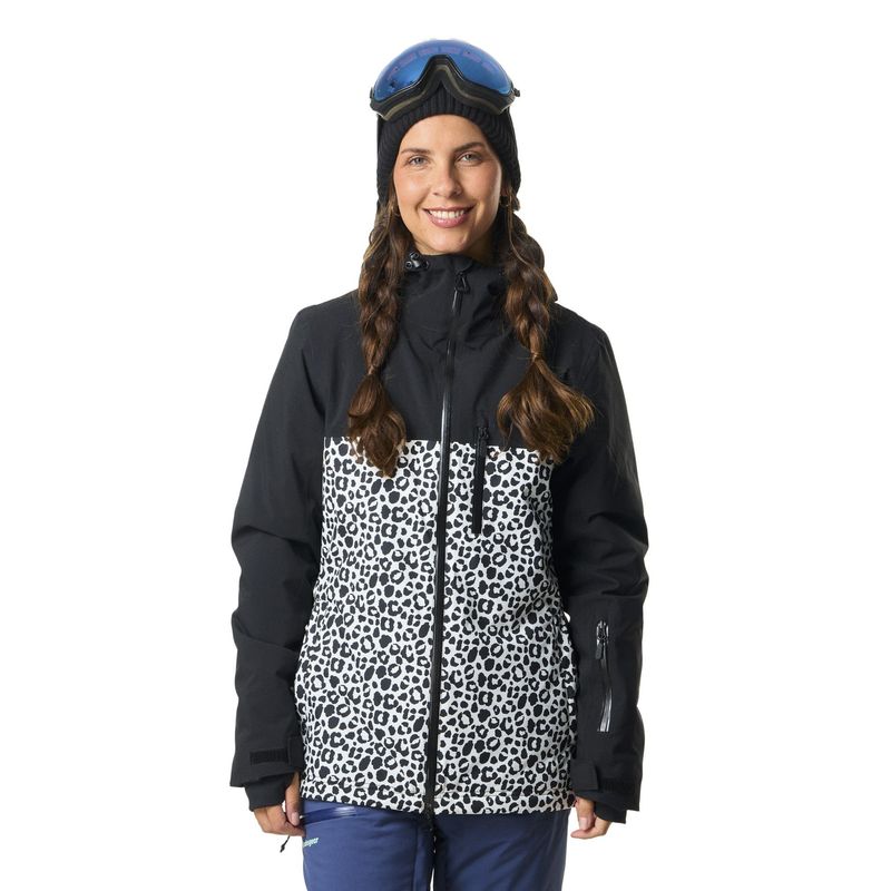 KIVUL - Chaqueta Koris Nieve Reciclada Mujer Negra Con Print