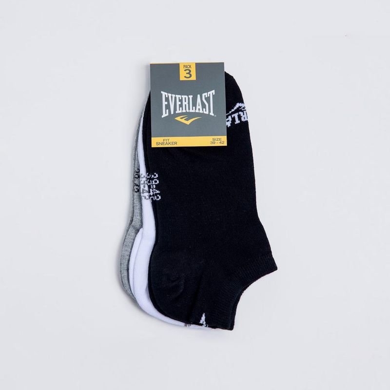 EVERLAST - Tripack Calcetines Sneaker Negro-Blanco-Gris Everlast - Multicolor