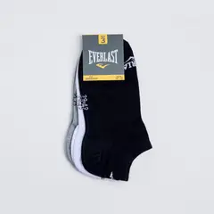 EVERLAST - Tripack Calcetines Sneaker Negro-Blanco-Gris - Multicolor