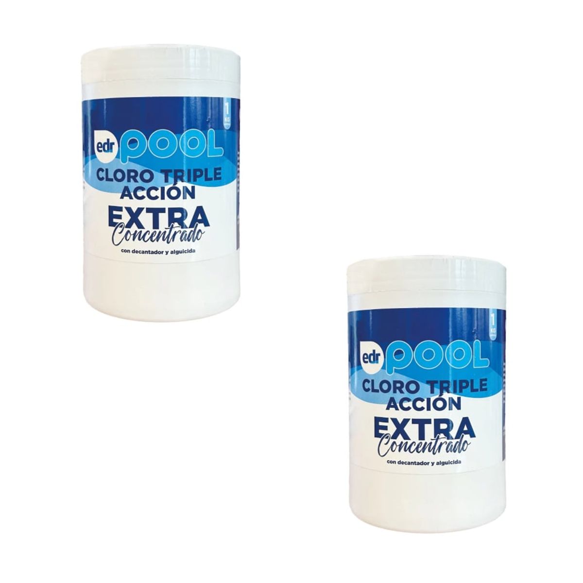 GENERICO - Pastilas Cloro Triple Accion Edr para Piscina Pack 2 Unidades 1kg