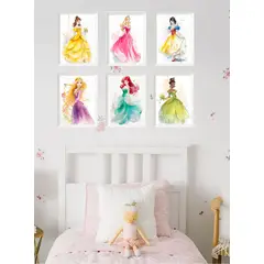 DECORACION CREATIVA - Set 6 Cuadro Infantil Niñas Princesas Disney
