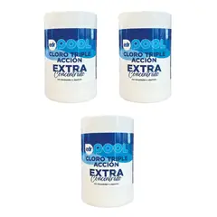 GENERICO - Pastilas Cloro Triple Accion Edr para Piscina Pack 3 Unidades 1kg