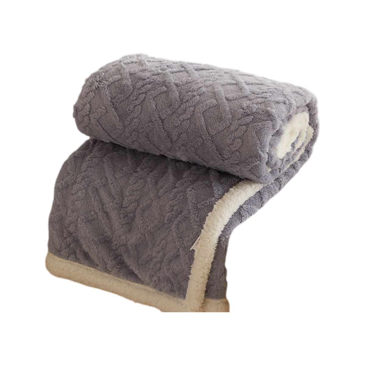 GENERICO - FRAZADA DE POLAR MANTA TERMICA 2 PLAZAS MORADA