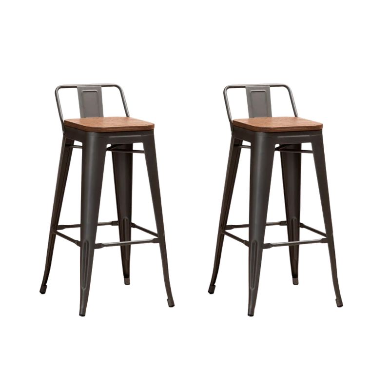 JAVIMATE - Pack 2 Pisos de Metal Tolix Asiento De Madera