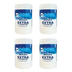 GENERICO - Pastilas Cloro Triple Accion Edr para Piscina Pack 4 Unidades 1kg