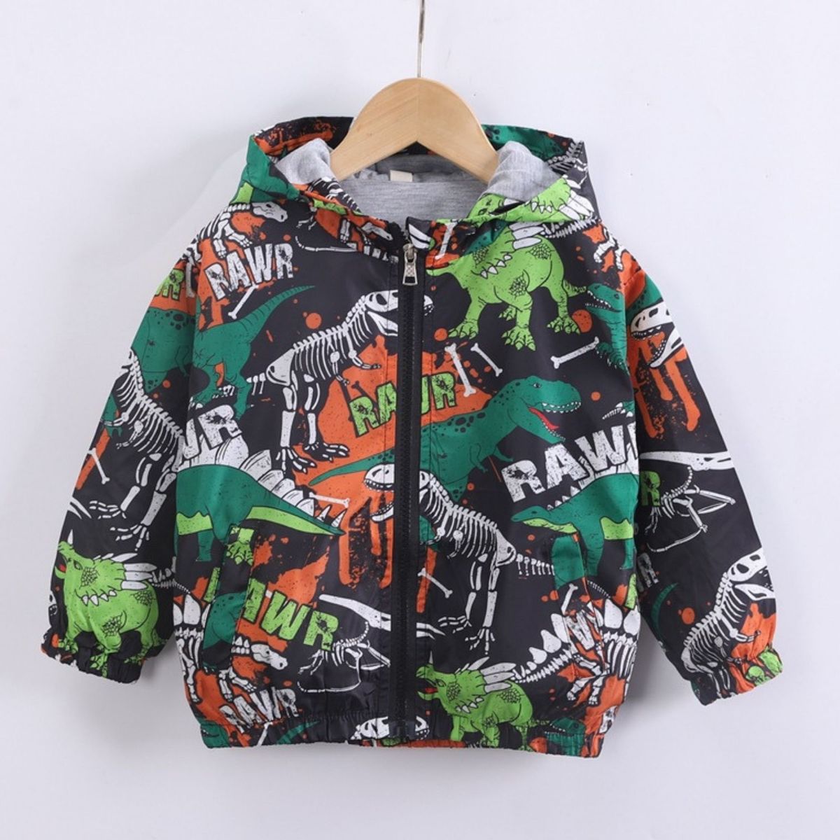 JUMP KIDS - Cortaviento Impermeable Chaqueta Estampado Niño Y Bebé Raw Dinosaur