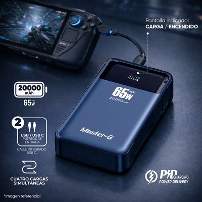 Imagen 2 del producto Batería Externa Power Bank Notebook 20000 Mah UCP20PD65D Master-G