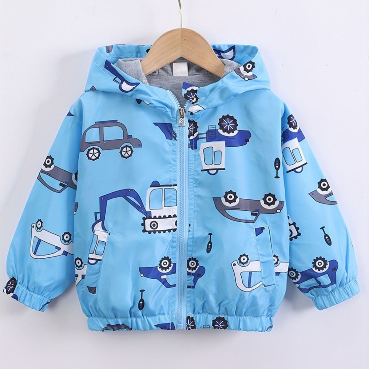 JUMP KIDS - Cortaviento Impermeable Chaqueta Estampado Niño Y Bebé Blue Cars