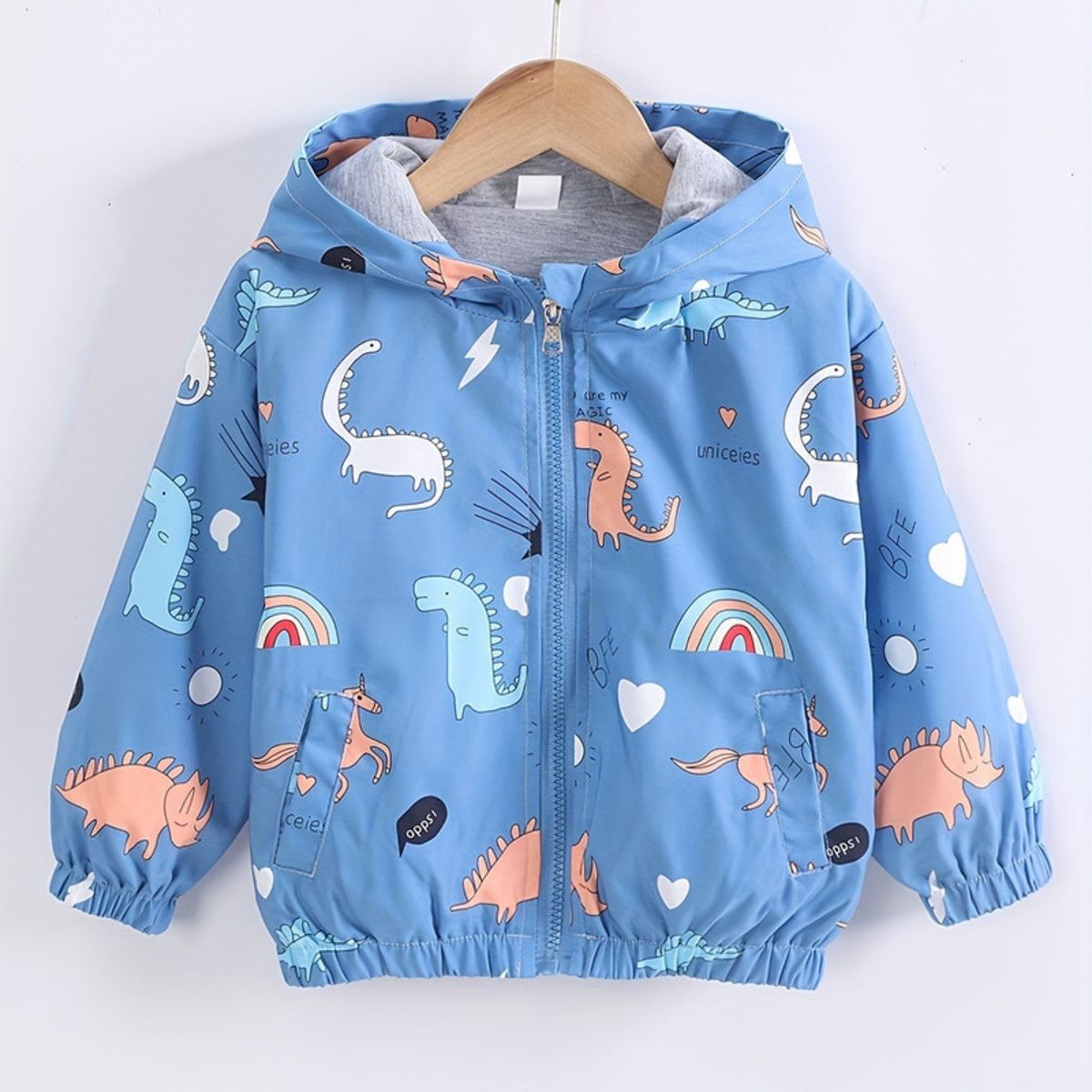 JUMP KIDS - Cortaviento Impermeable Chaqueta Estampado Niño Bebé Sky Blue