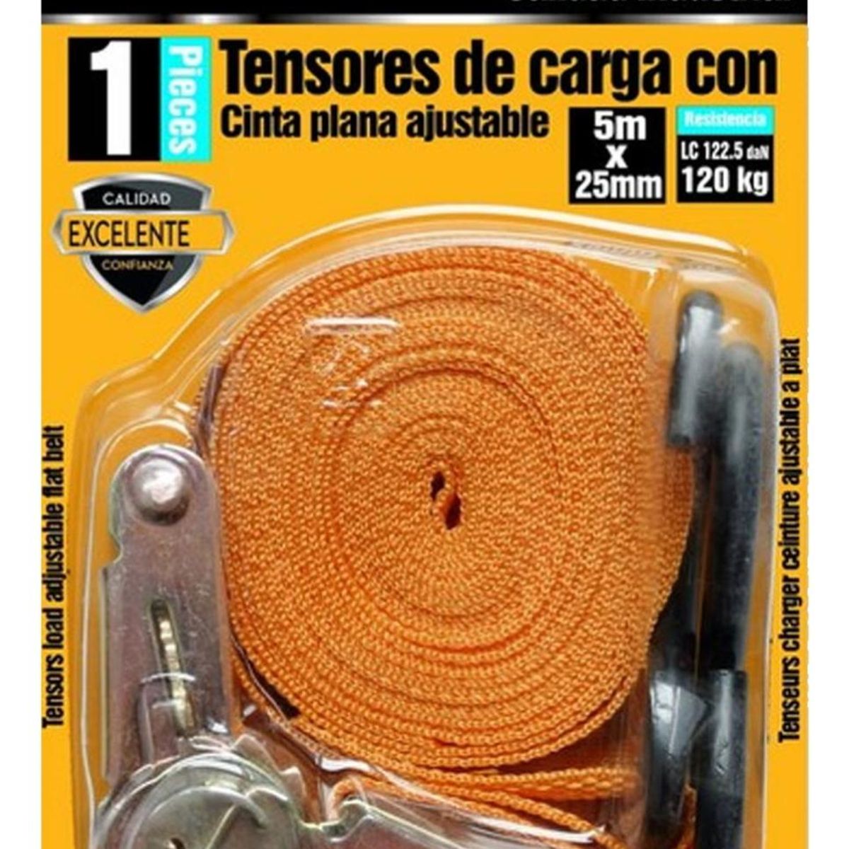 IMPORTCLICK - Tensor Carga Cinta Plana Ajustable 120 KG - Naranjo