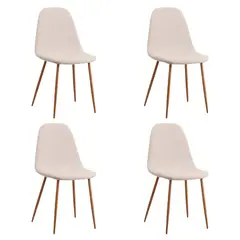 JAVIMATE - Pack 4 Sillas De Comedor Spoon Beige