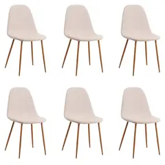 JAVIMATE - Pack 6 Sillas De Comedor Spoon Beige