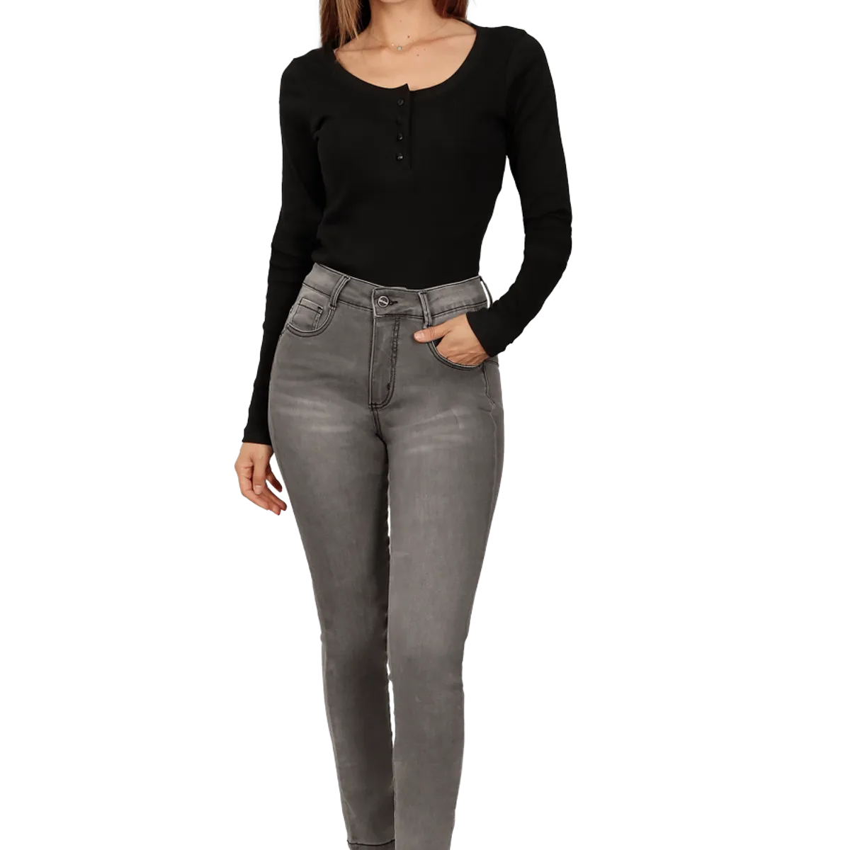 DIVINO JEANS - Jeans Hilary III Gris Divino Jeans - Gris