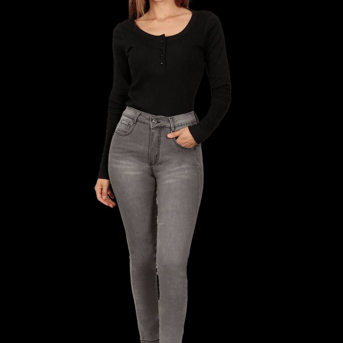 DIVINO JEANS - Jeans Hilary III Gris Divino Jeans - Gris