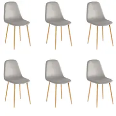 JAVIMATE - Pack 6 Sillas De Comedor Spoon Gris