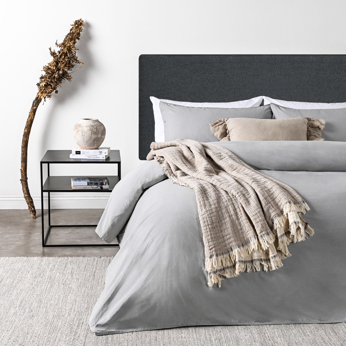 CANNON - Respaldo Cama 2 Plazas Mural  Wall Marengo