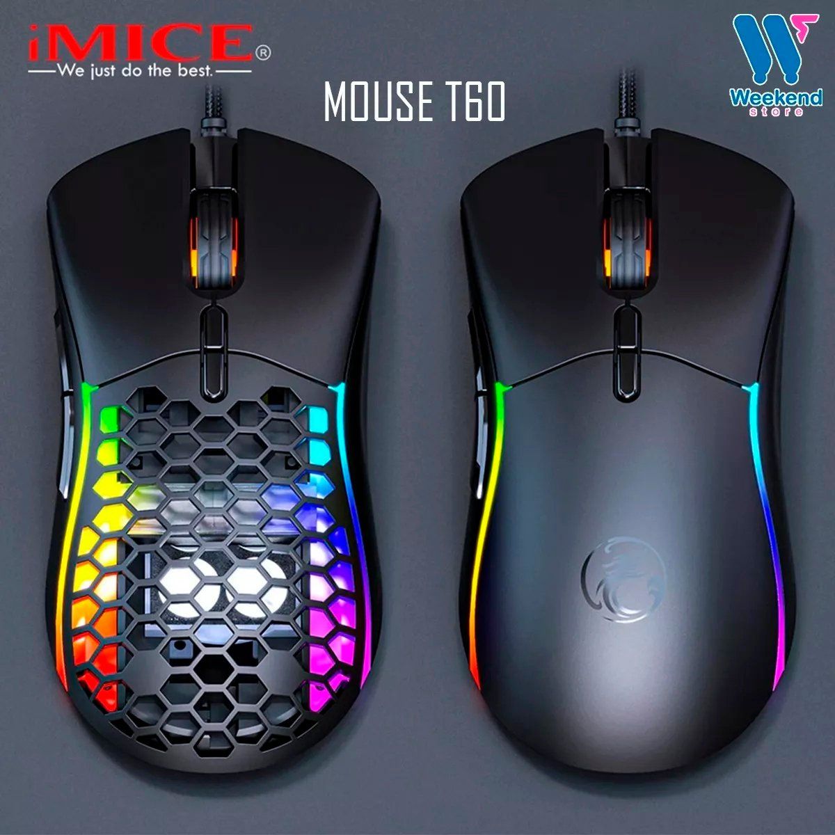 IMICE - Mouse Gamer Imice T60 Personalizable 6400 Dpi 7 Botones