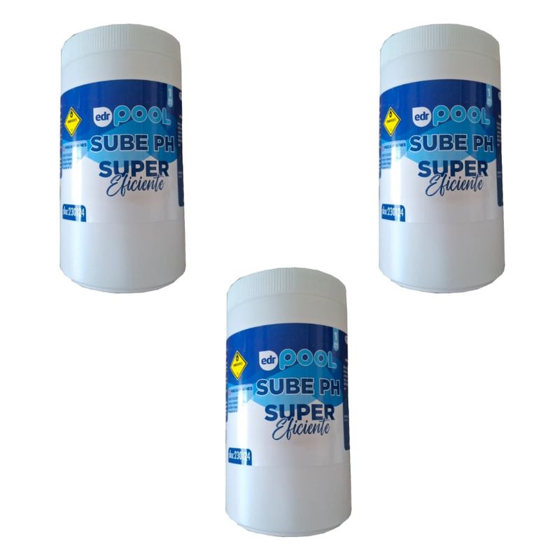 GENERICO - Sube Ph Edr Para Piscina Pack 3 Unidades 1kg