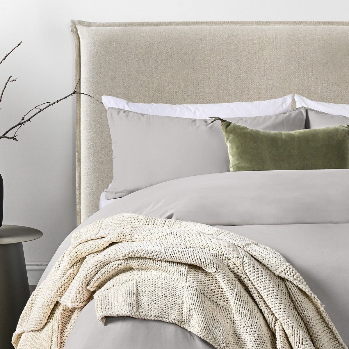 CANNON - Respaldo Cama King Pestaña Lino Beige