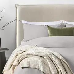 CANNON - Respaldo Cama 2 Plazas Pestaña Lino Beige