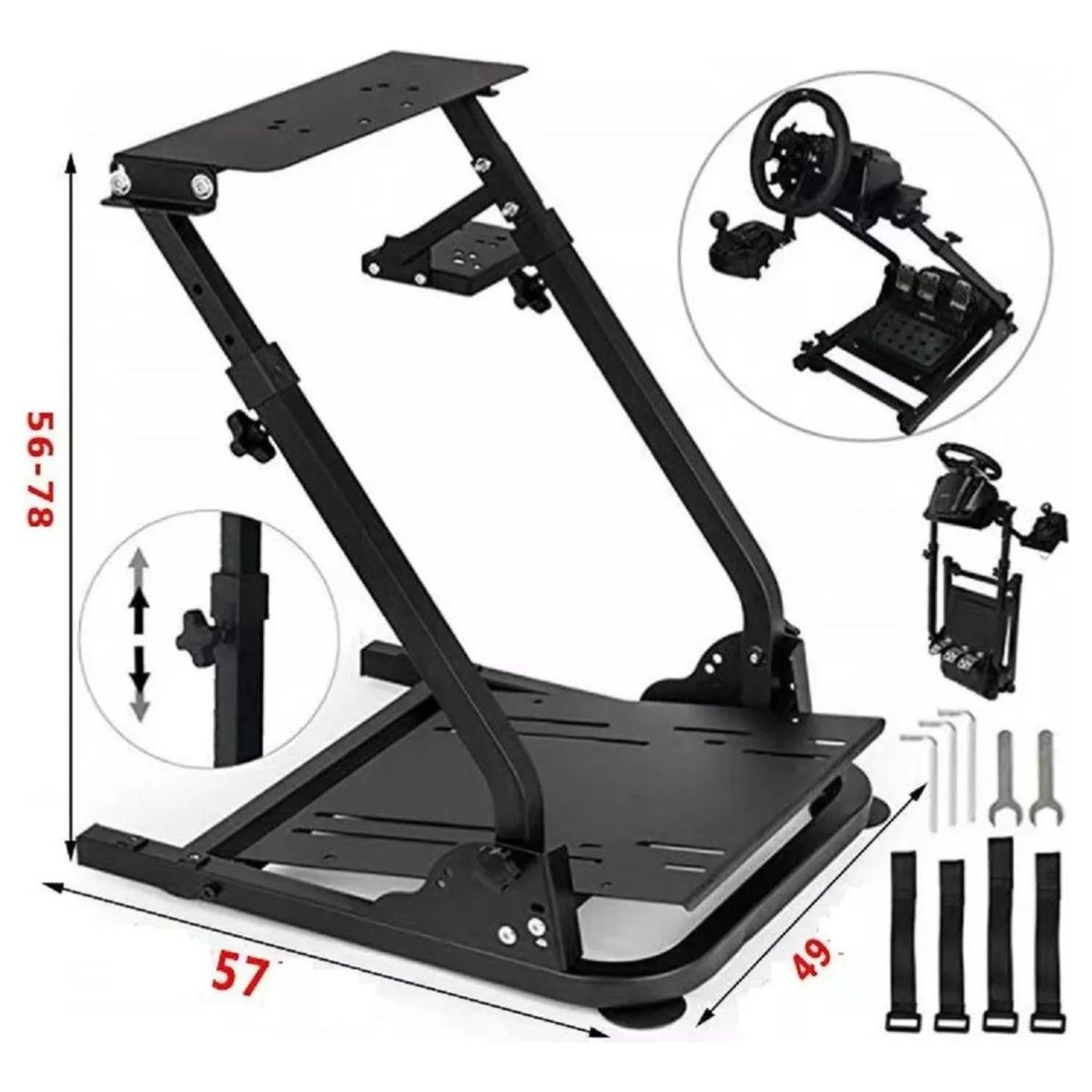 IMPORTCLICK - Soporte Volante Ajustable Thrustmaster Fanatec Logitech G29 G923 T300 - Negro