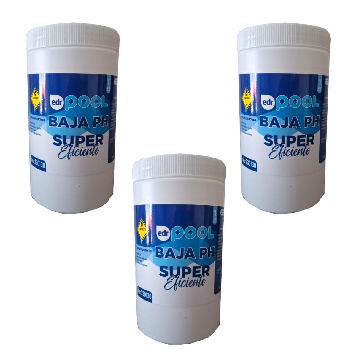 GENERICO - Baja Ph Edr Para Piscina Pack 3 Unidades 1kg