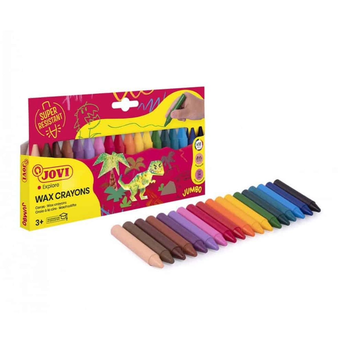 JOVI - Set de 18 Crayones Cera Jumbo de Colores Jovi