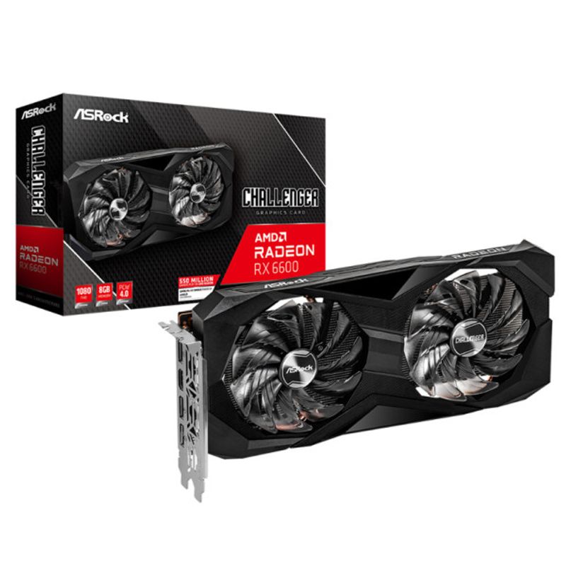 ASROCK - Tarjeta de video AMD ASRock Challenger Radeon RX 6600 CLD 8G 8GB