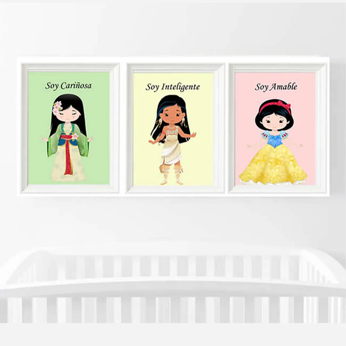 DECORACION CREATIVA - Set 9 Cuadro Infantil Niñas Princesas Bebés Disney