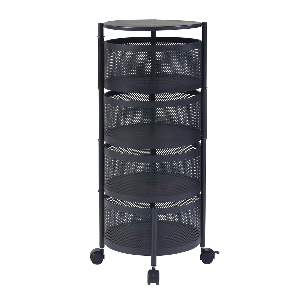 PROCHEF - Carro Organizador 4 Canastos Pivotantes Redondos