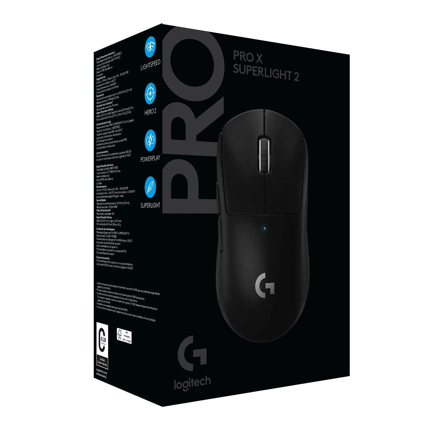 LOGITECH MOUSE PRO X SUPERLIGHT 2 LIGHTSPEED NEGRO | Falabella Chile