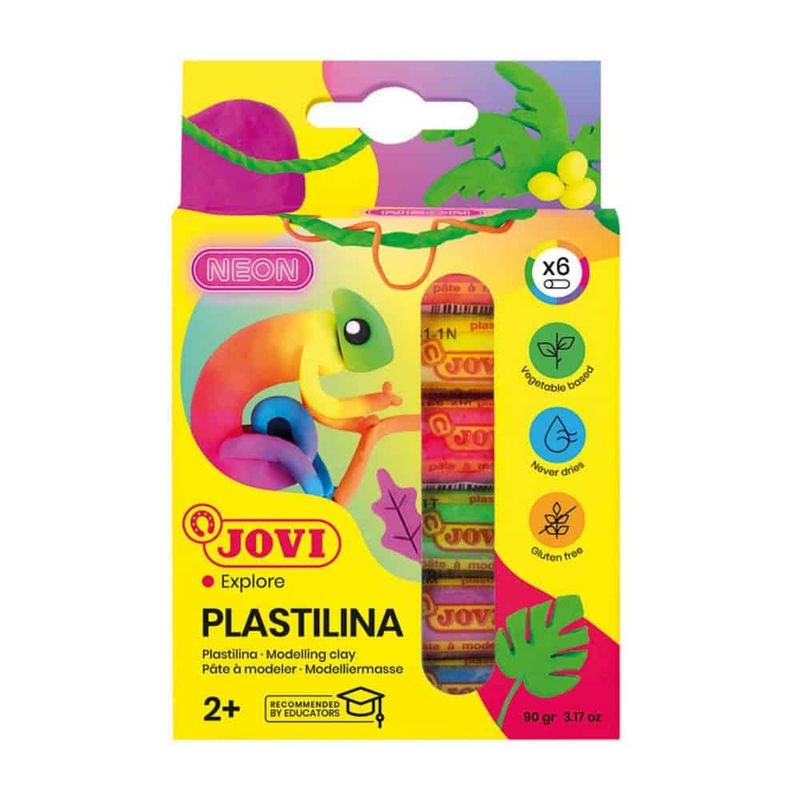 JOVI - Set de 6 Barras de Plastilina 15g Colores Neón Jovi
