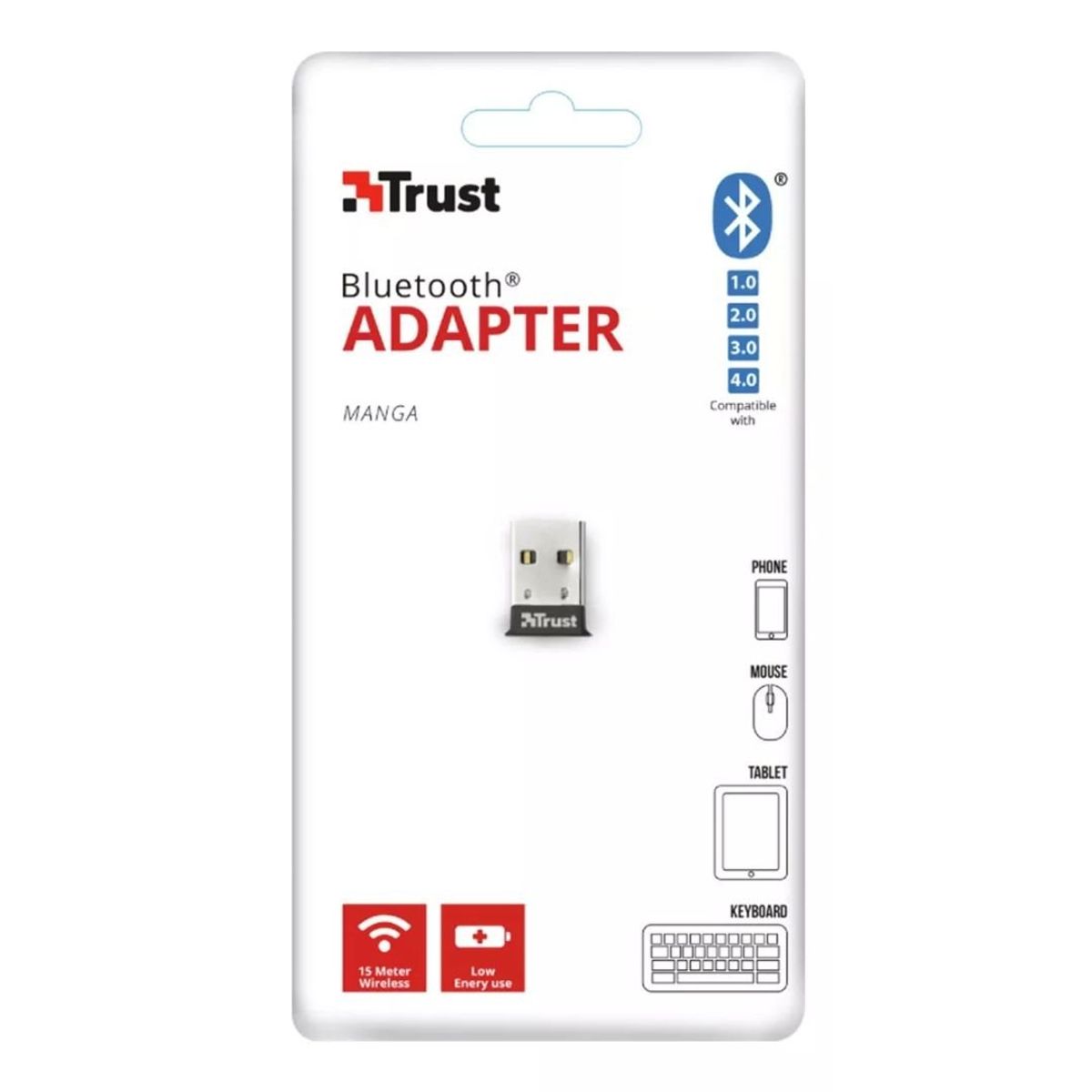 TRUST - Adaptador Bluetooth 4.0 Usb Pc Notebook Smartphone Trust