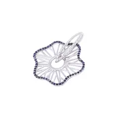 JB JOYAS BARON - Colgante Oro Blanco 18kt Flor Diamantes 42 Pts