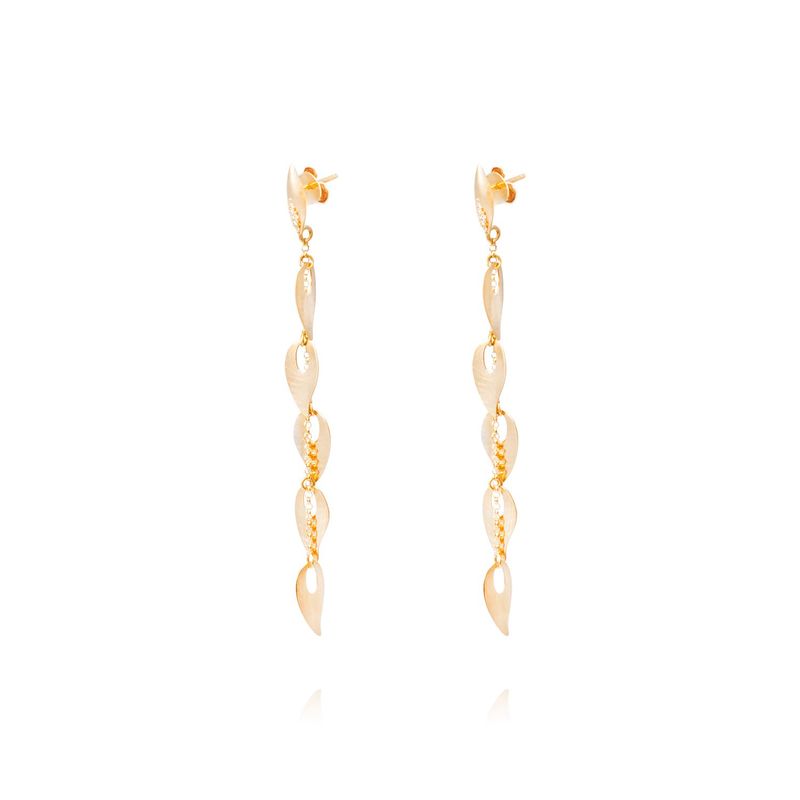 JB JOYAS BARON - Aros Oro Amarillo 18kt Lágrimas Colgantes Diamantes 12x0,5 Pts