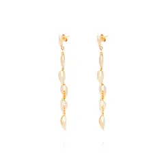 JB JOYAS BARON - Aros Oro Amarillo 18kt Lágrimas Colgantes Diamantes 12x0,5 Pts
