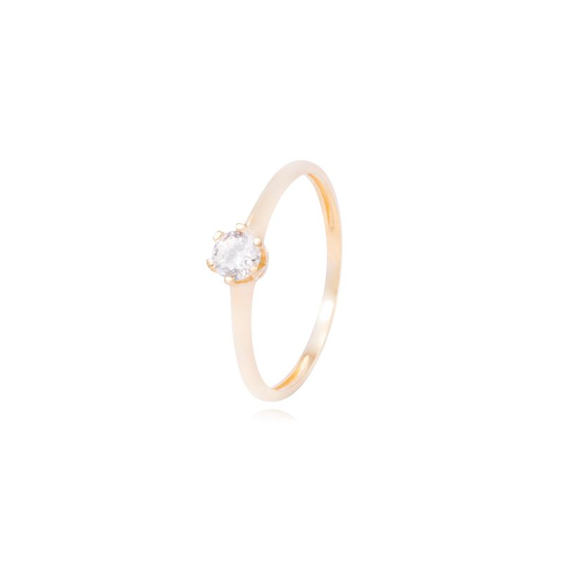 JB JOYAS BARON - Anillo Oro Amarillo 18kt Solitario con Engaste de Corona