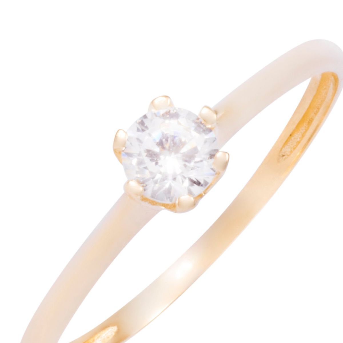JB JOYAS BARON - Anillo Oro Amarillo 18kt Solitario con Engaste de Corona