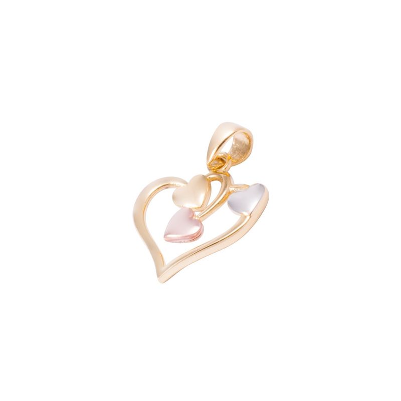 JB JOYAS BARON - Colgante Oro Bicolor 18kt Cuatro Corazones
